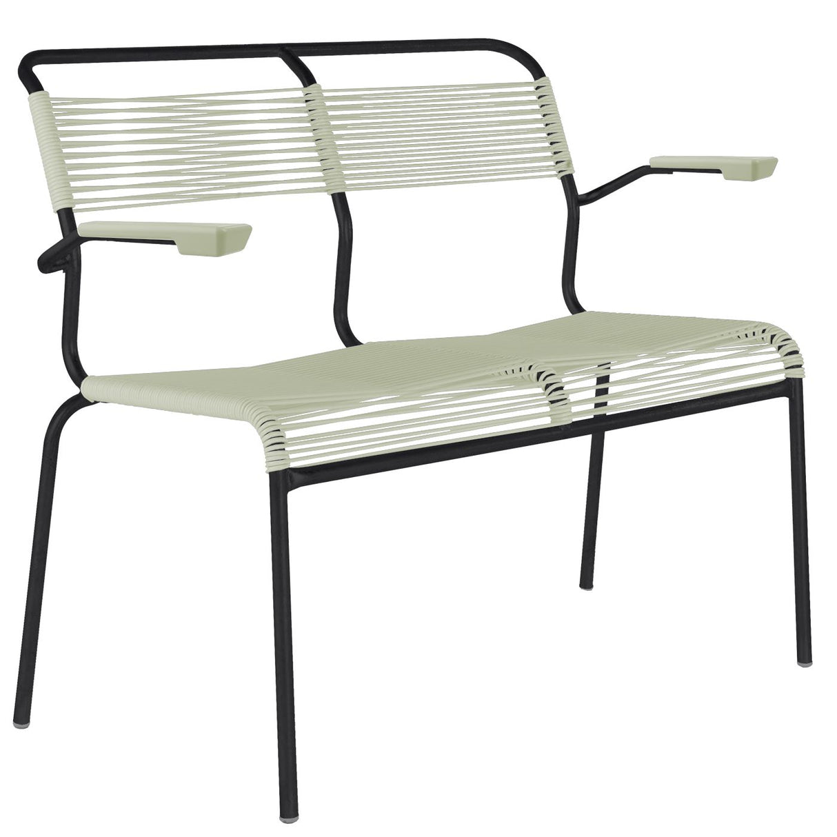 Schaffner Säntis Banc Spaghetti 2 places avec accoudoirs Noir 91 Vert pastel 64