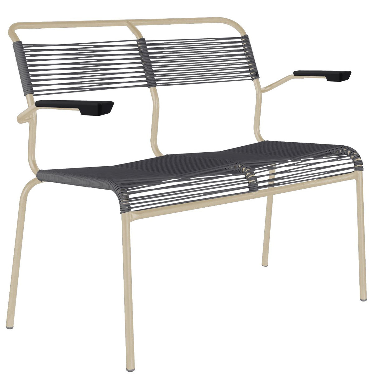 Schaffner Säntis Banc Spaghetti 2 places avec accoudoirs Sable Pastel 15 Anthracite 77