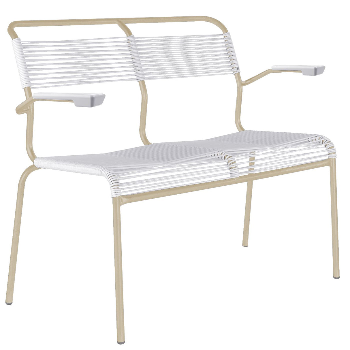 Schaffner Säntis Banc Spaghetti 2 places avec accoudoirs Sable Pastel 15 Blanc 90
