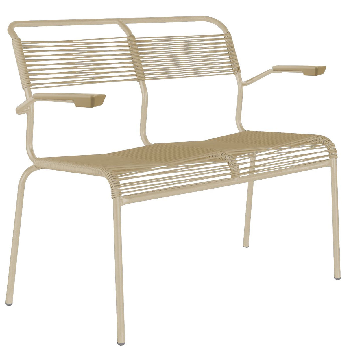 Schaffner Säntis Banc Spaghetti 2 places avec accoudoirs Sable Pastel 15 Marron pastel 83