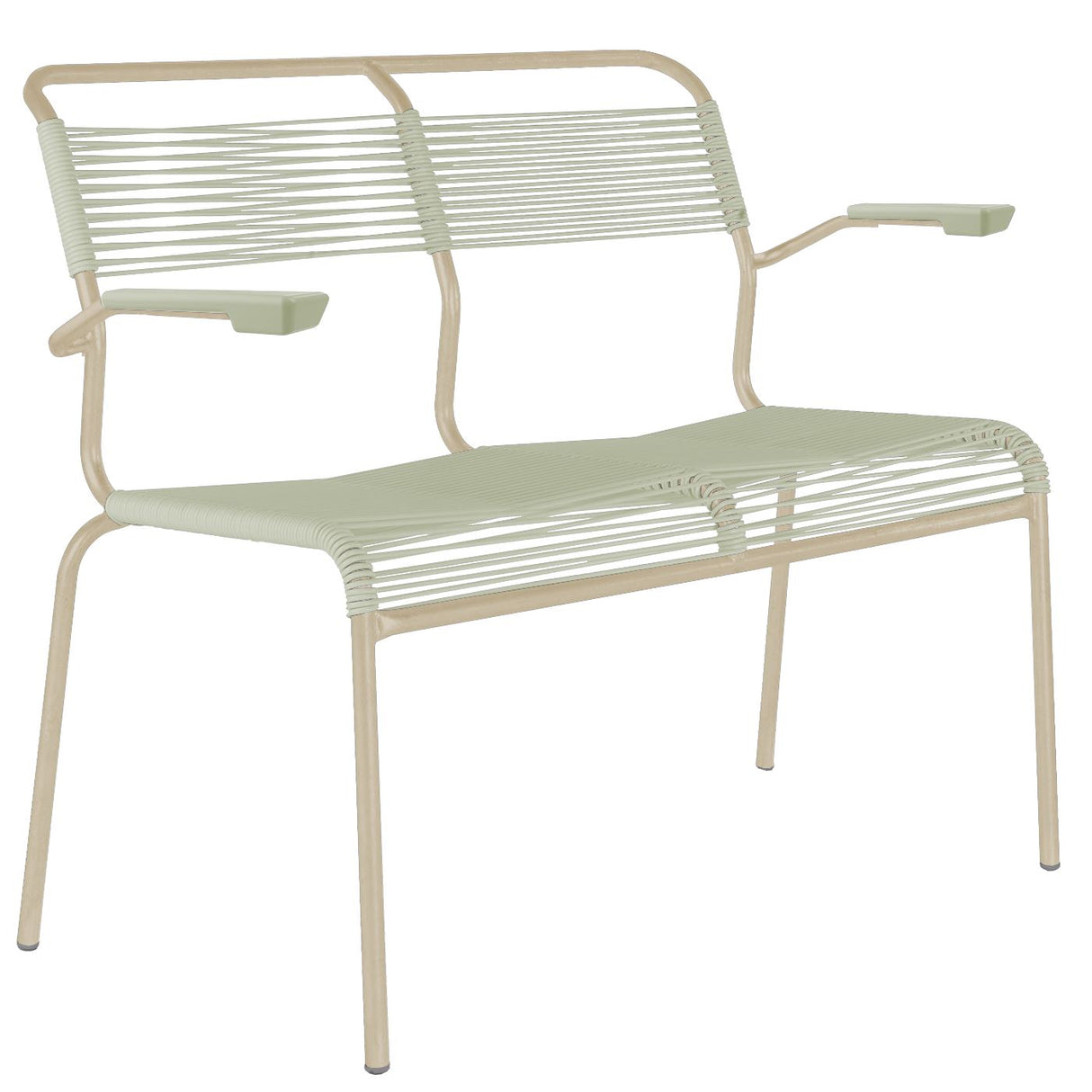 Schaffner Säntis Banc Spaghetti 2 places avec accoudoirs Sable Pastel 15 Vert pastel 64