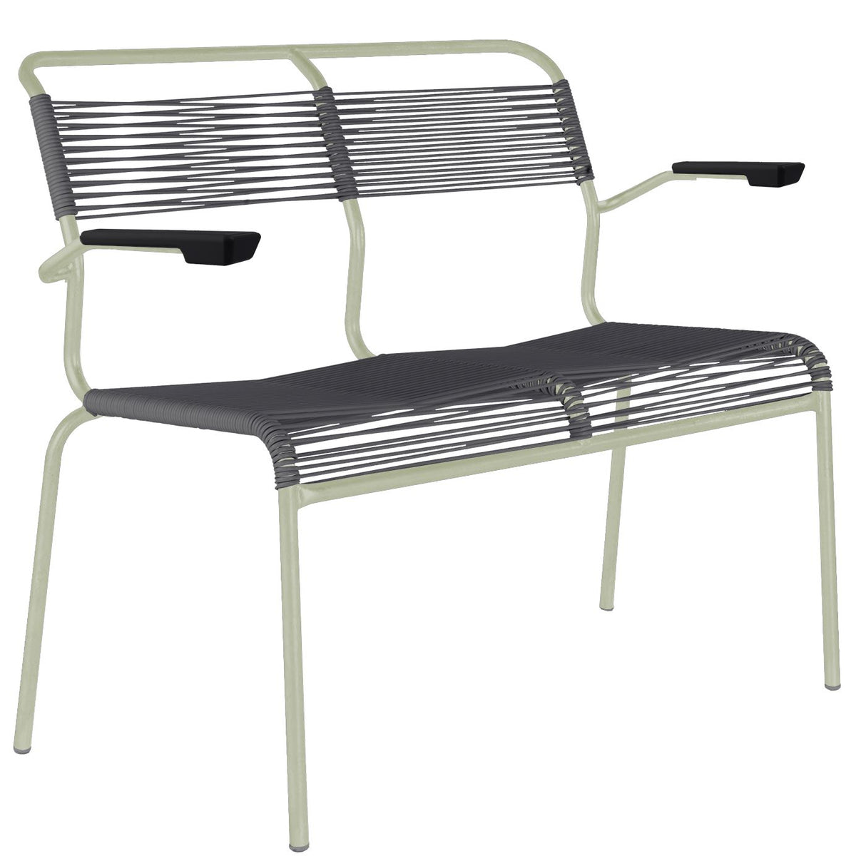 Schaffner Säntis Banc Spaghetti 2 places avec accoudoirs Vert Pastel 64 Anthracite 77