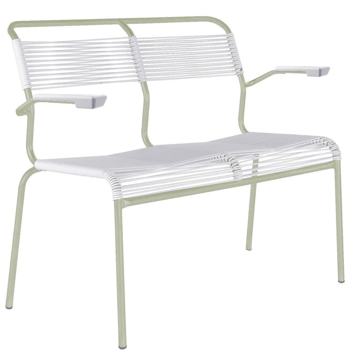 Schaffner Säntis Banc Spaghetti 2 places avec accoudoirs Vert Pastel 64 Blanc 90