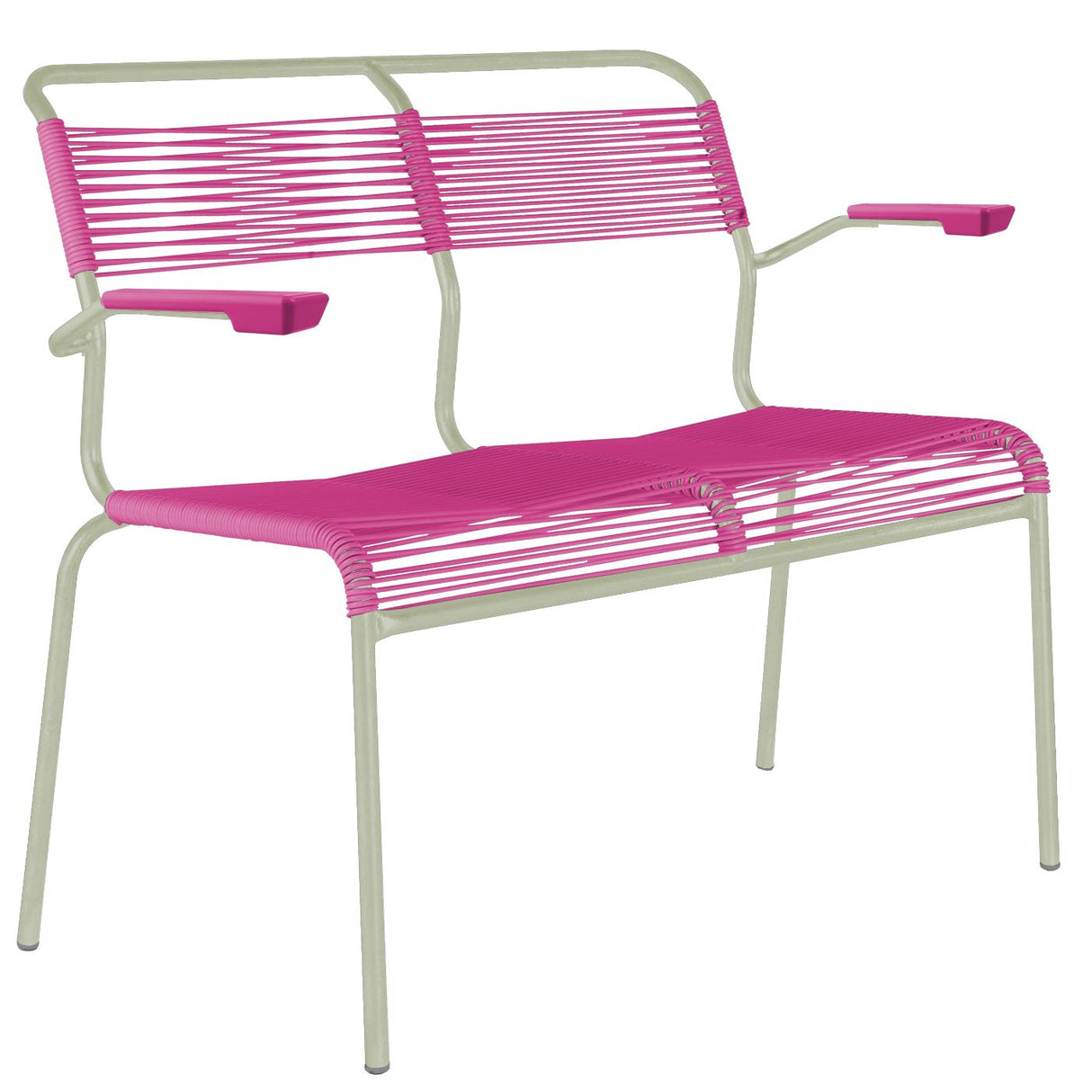 Schaffner Säntis Banc Spaghetti 2 places avec accoudoirs Vert Pastel 64 Rose 41