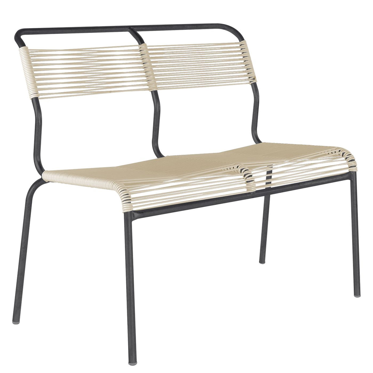 Schaffner Säntis Banc Spaghetti 2 places sans accoudoirs Antracite 77 Sable pastel 15