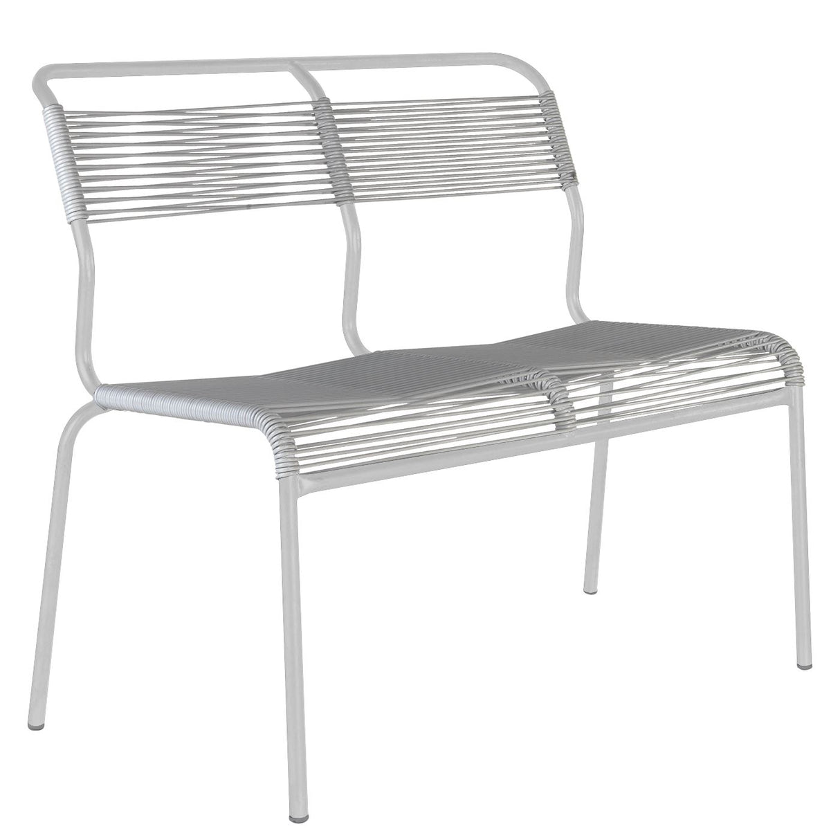Schaffner Säntis Banc Spaghetti 2 places sans accoudoirs Blanc 90 Gris Argent 78
