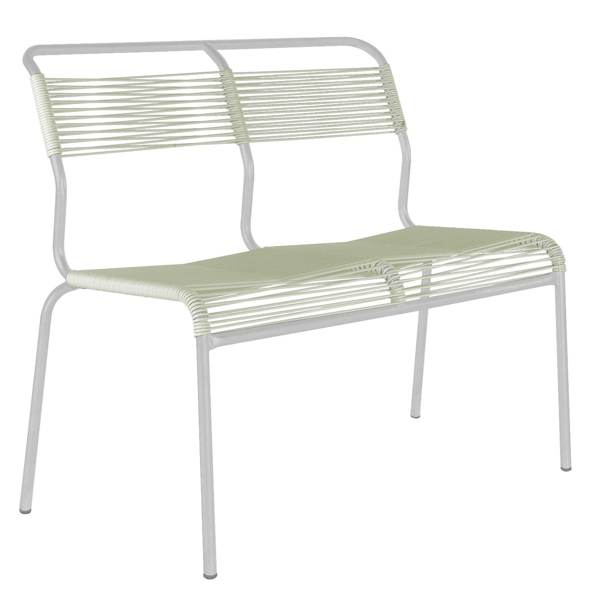 Schaffner Säntis Banc Spaghetti 2 places sans accoudoirs Blanc 90 Vert pastel 64