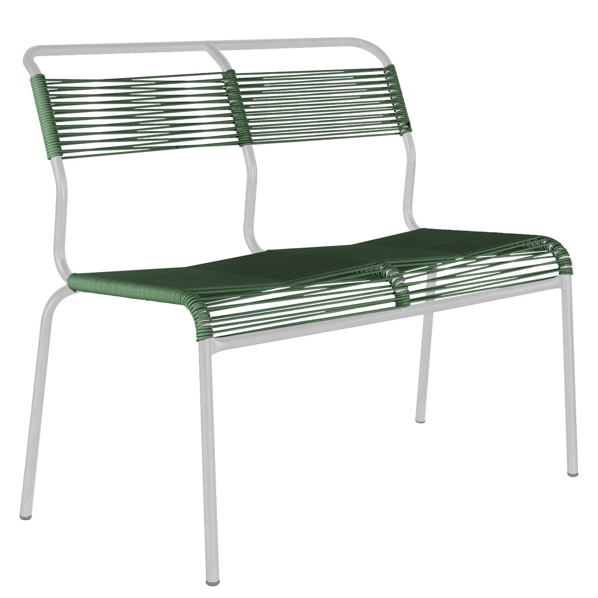 Schaffner Säntis Banc Spaghetti 2 places sans accoudoirs Blanc 90 Vert sapin 66