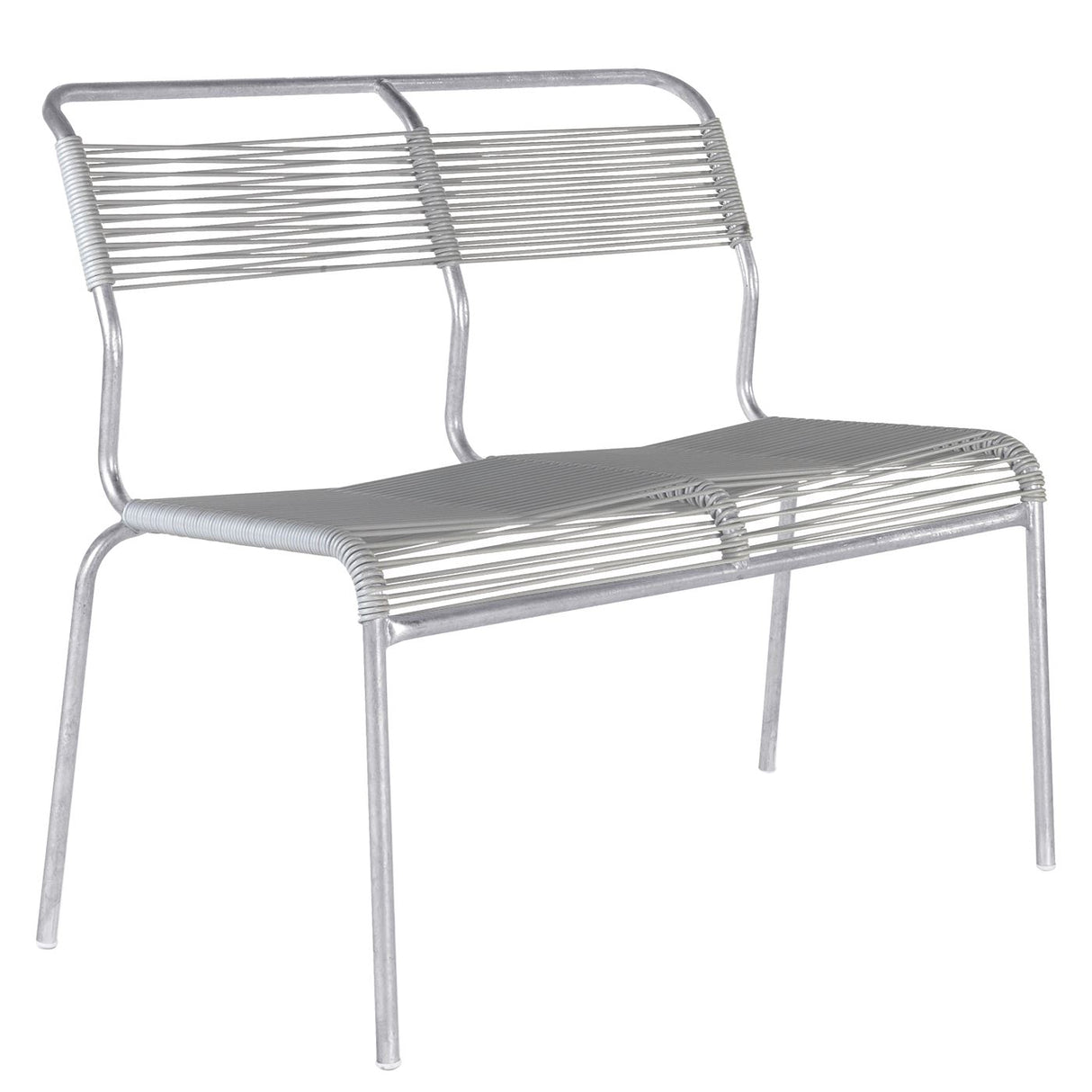 Schaffner Säntis Banc Spaghetti 2 places sans accoudoirs Galvanisé à chaud 02 Gris Argent 78