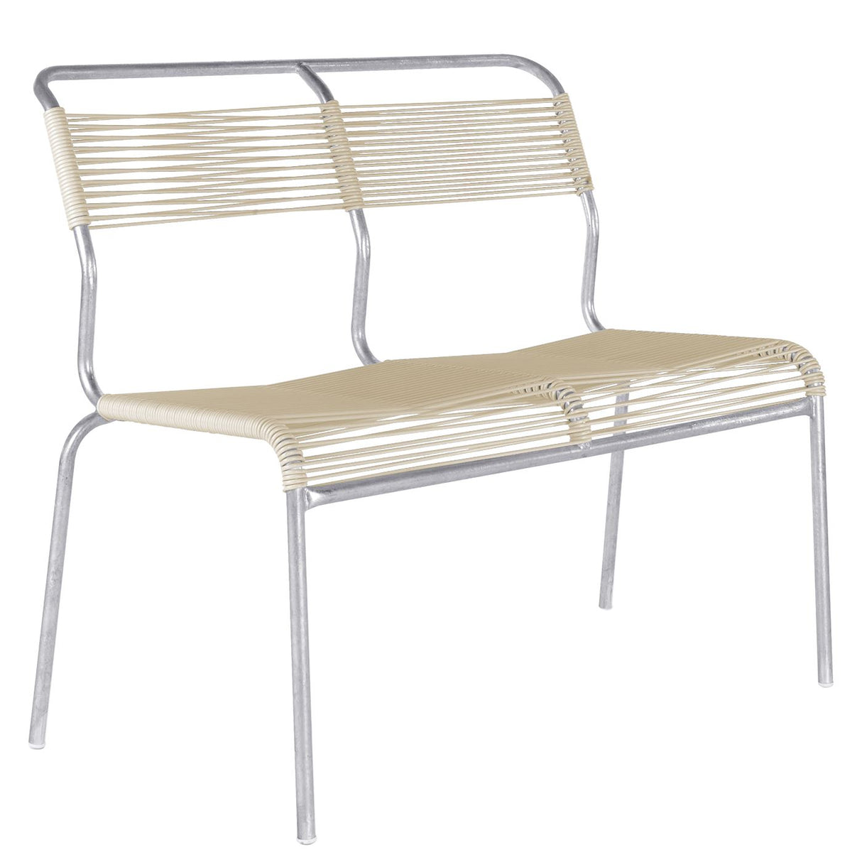 Schaffner Säntis Banc Spaghetti 2 places sans accoudoirs Galvanisé à chaud 02 Sable pastel 15
