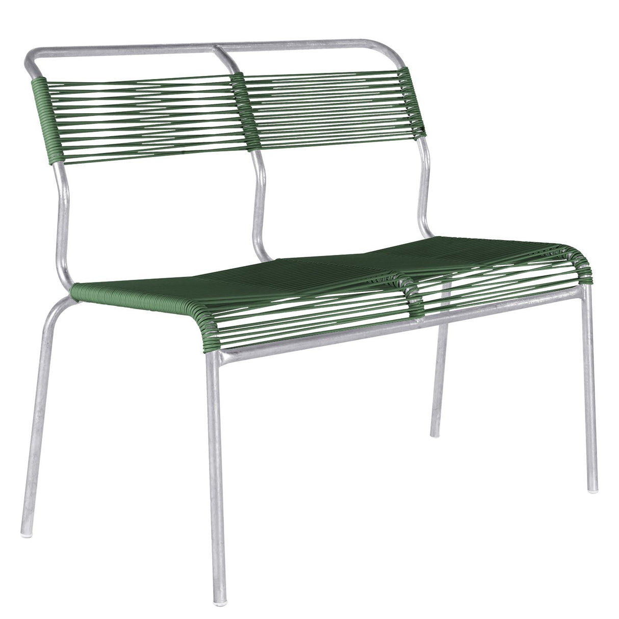 Schaffner Säntis Banc Spaghetti 2 places sans accoudoirs Galvanisé à chaud 02 Vert sapin 66