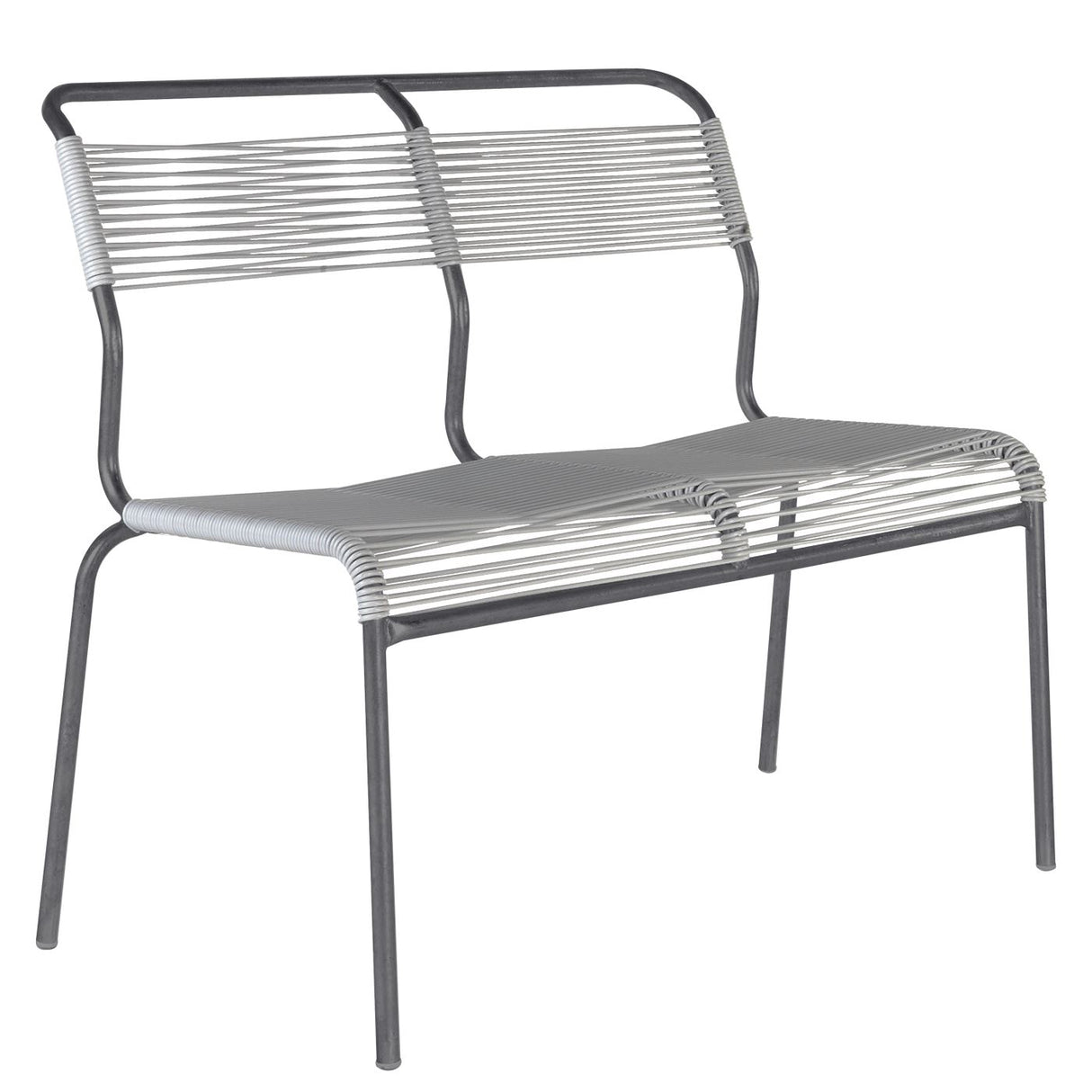 Schaffner Säntis Banc Spaghetti 2 places sans accoudoirs Graphite 73 Gris Argent 78