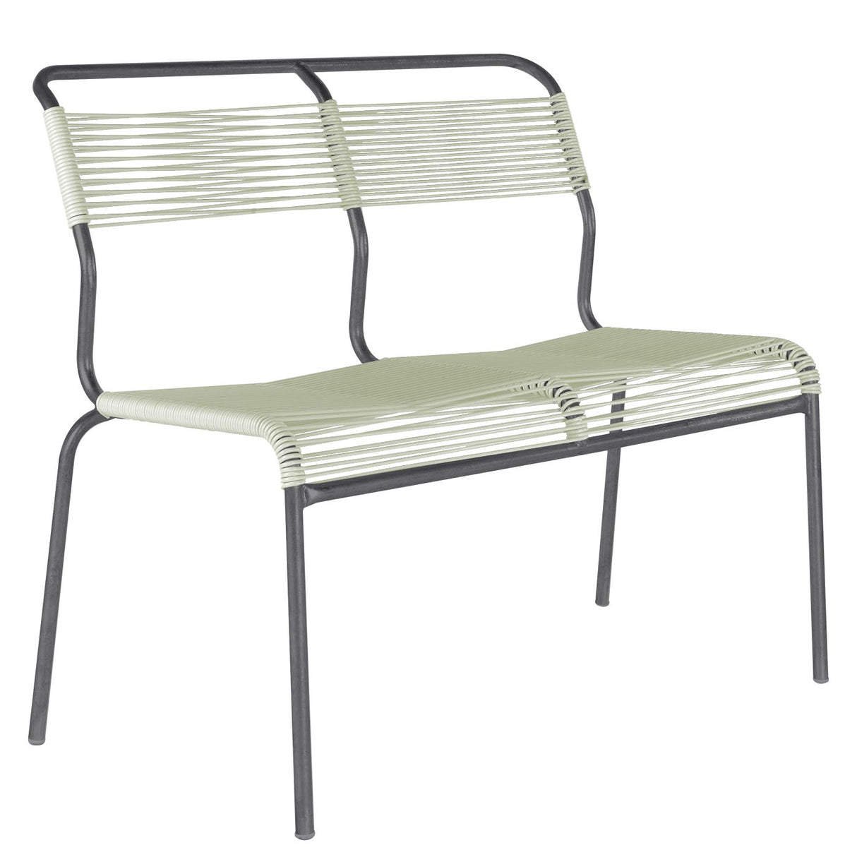 Schaffner Säntis Banc Spaghetti 2 places sans accoudoirs Graphite 73 Vert pastel 64