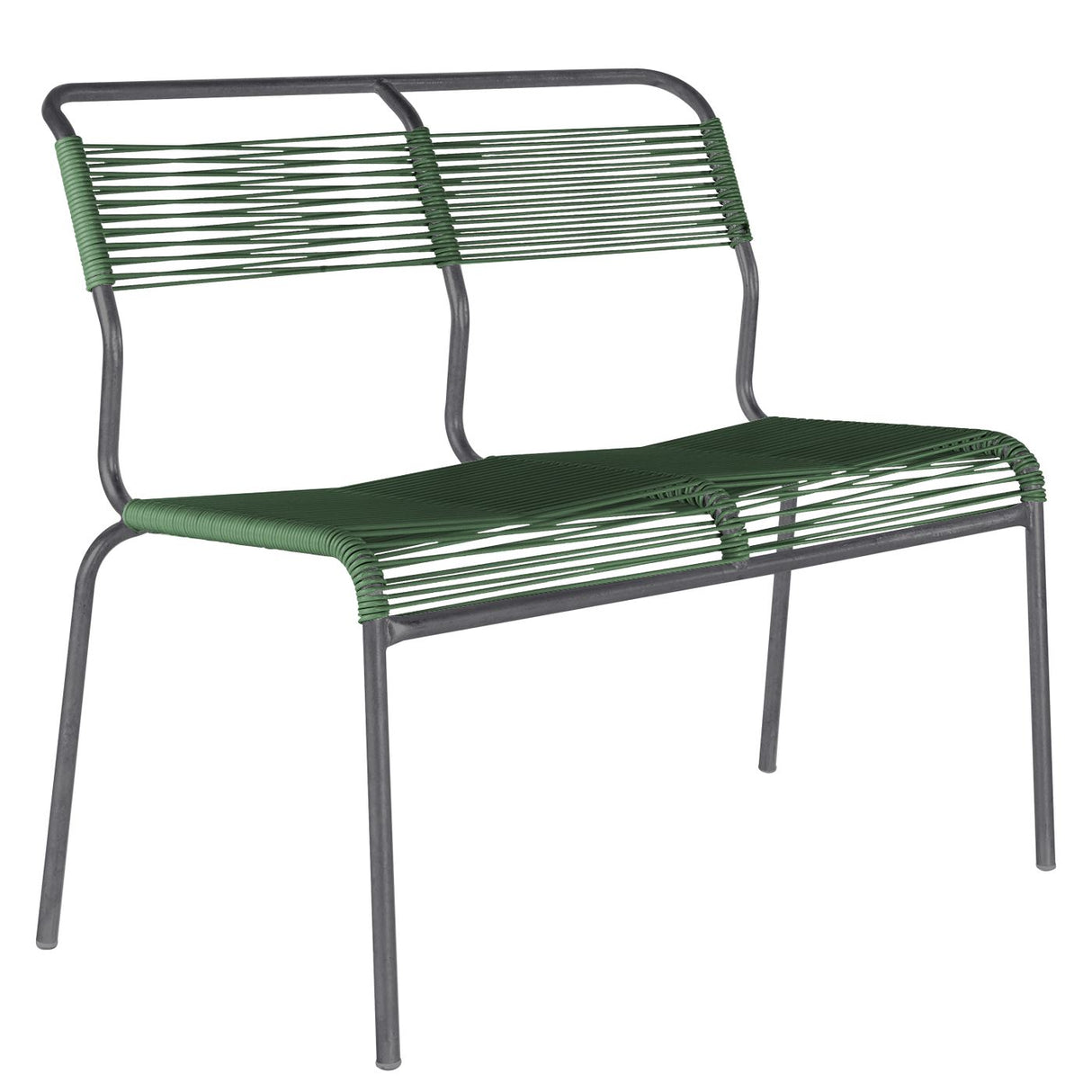 Schaffner Säntis Banc Spaghetti 2 places sans accoudoirs Graphite 73 Vert sapin 66