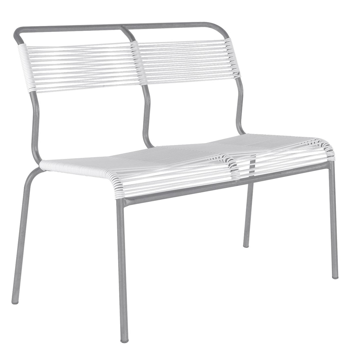 Schaffner Säntis Banc Spaghetti 2 places sans accoudoirs Gris Argent 78 Blanc 90