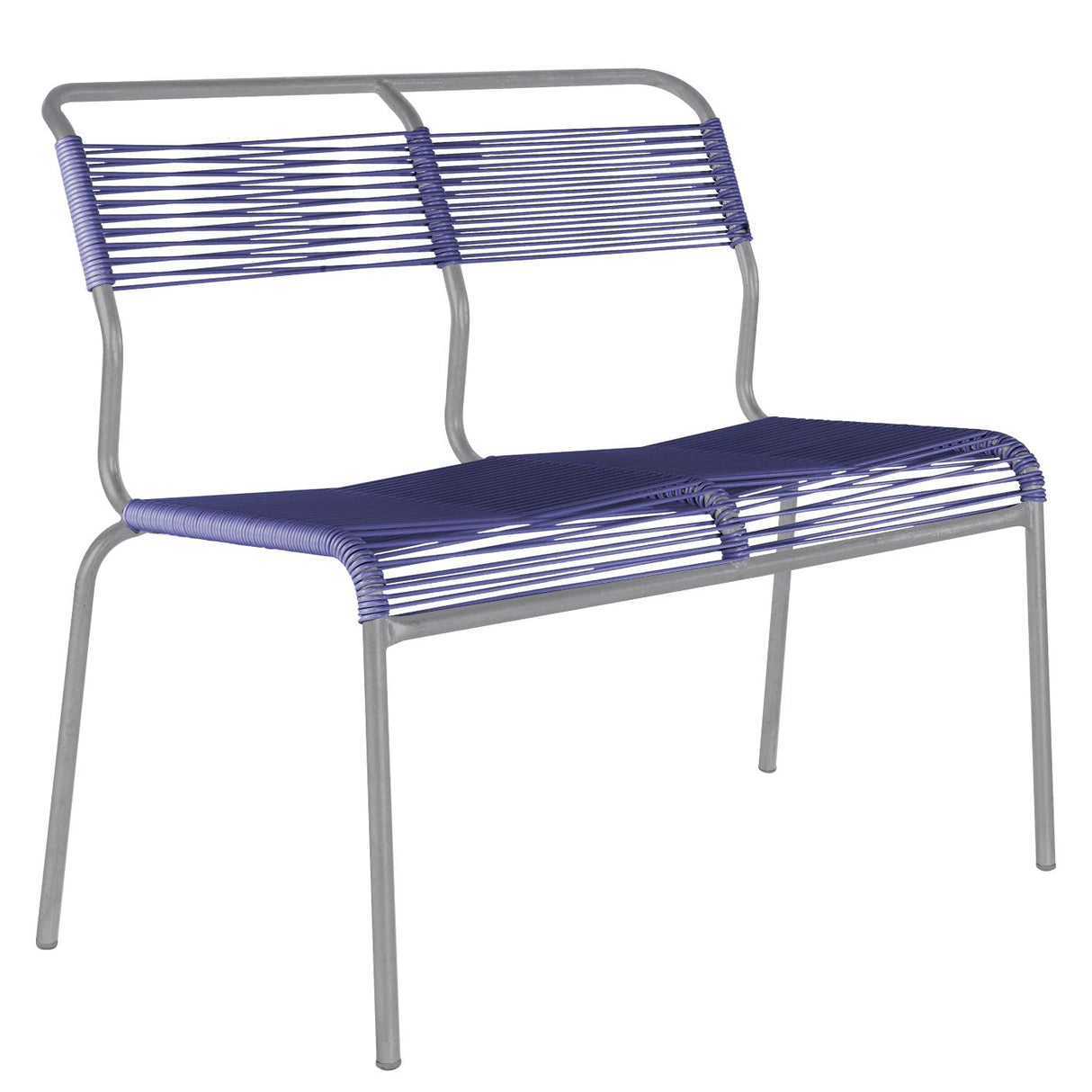 Schaffner Säntis Banc Spaghetti 2 places sans accoudoirs Gris Argent 78 Bleu 53