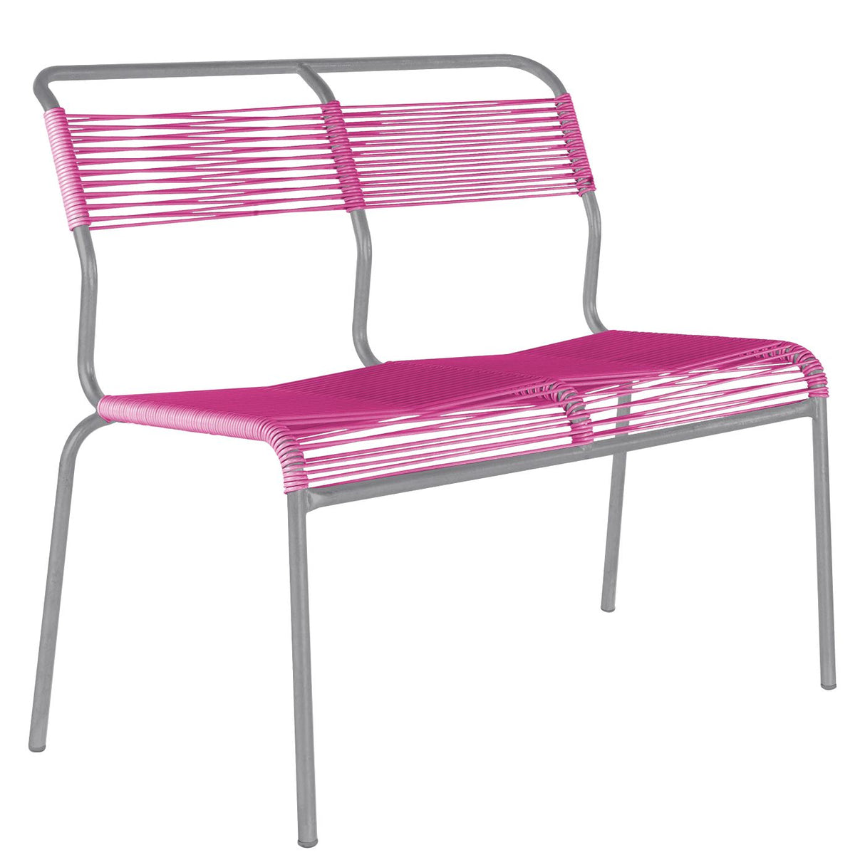 Schaffner Säntis Banc Spaghetti 2 places sans accoudoirs Gris Argent 78 Rose 41