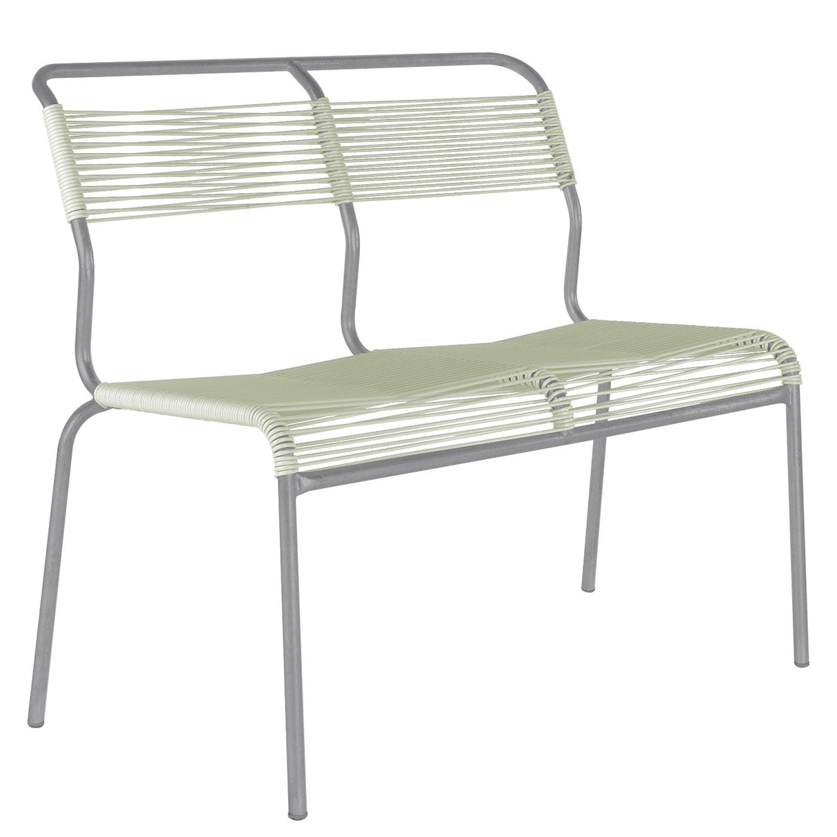 Schaffner Säntis Banc Spaghetti 2 places sans accoudoirs Gris Argent 78 Vert pastel 64