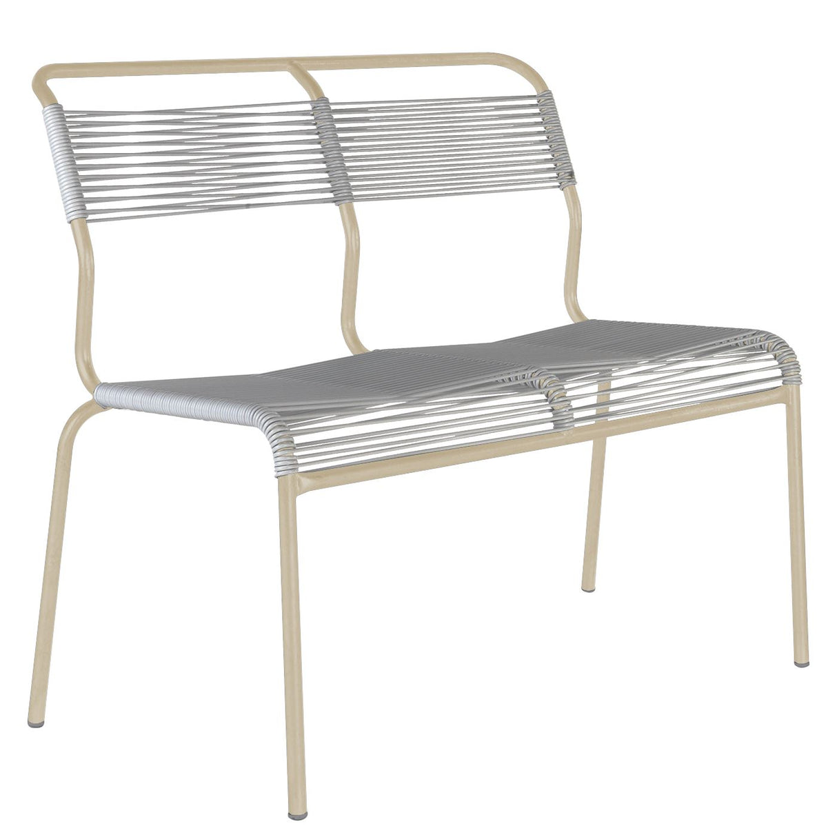 Schaffner Säntis Banc Spaghetti 2 places sans accoudoirs Sable Pastel 15 Gris Argent 78