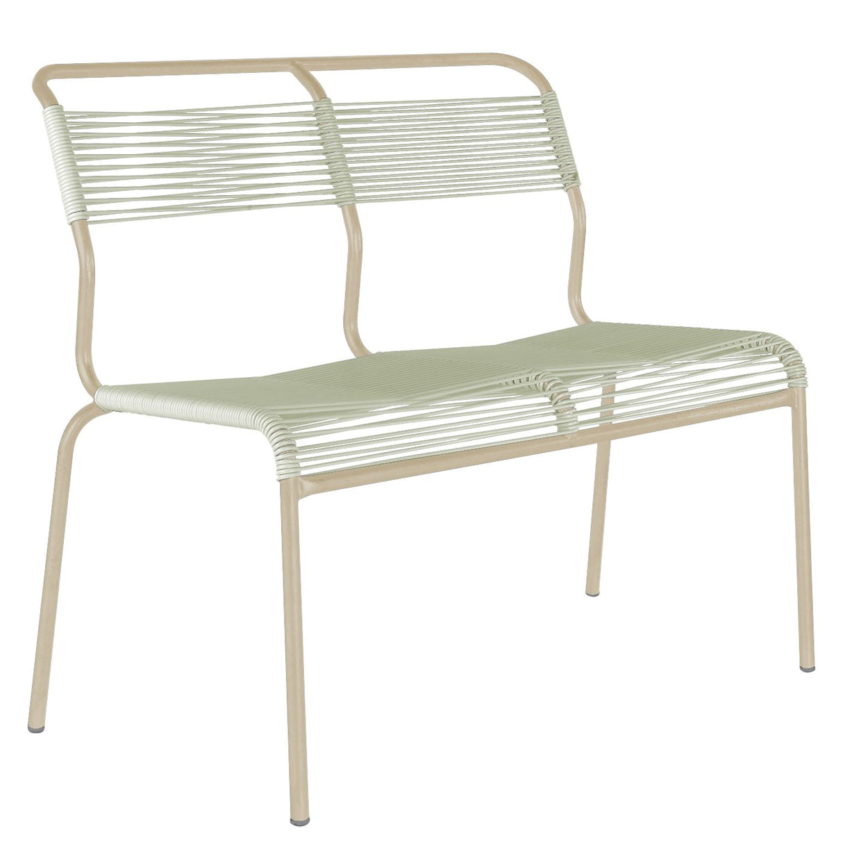 Schaffner Säntis Banc Spaghetti 2 places sans accoudoirs Sable Pastel 15 Vert pastel 64