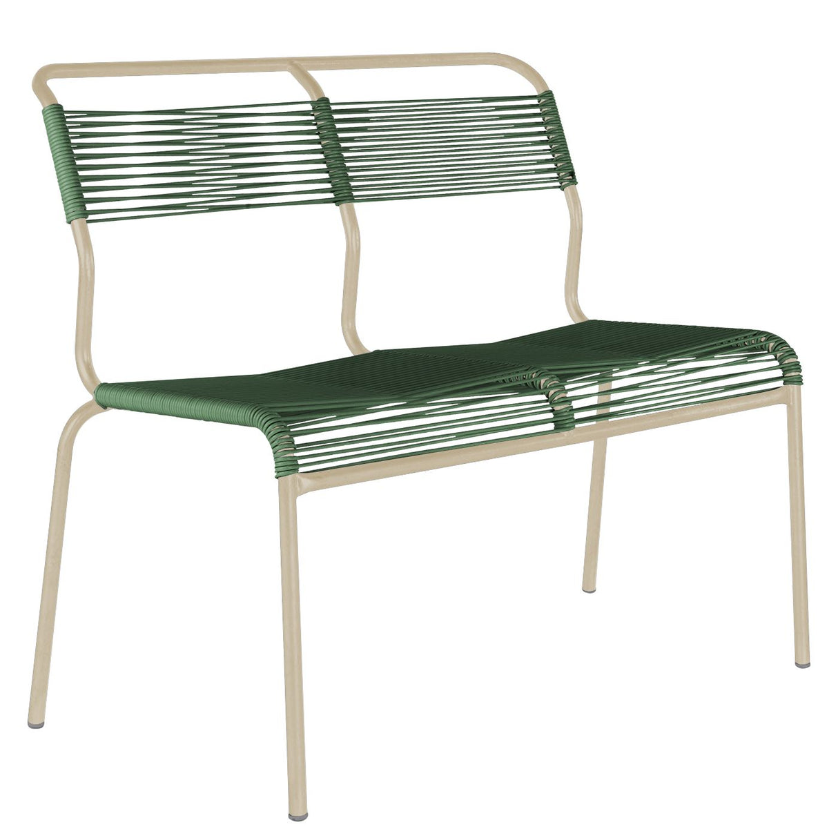 Schaffner Säntis Banc Spaghetti 2 places sans accoudoirs Sable Pastel 15 Vert sapin 66