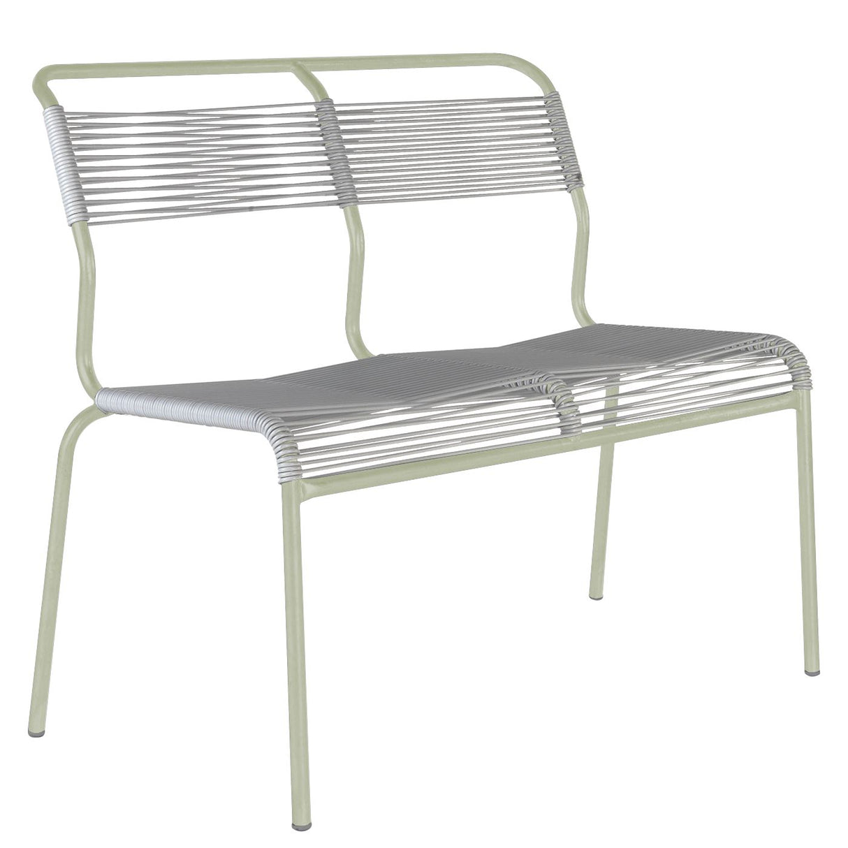 Schaffner Säntis Banc Spaghetti 2 places sans accoudoirs Vert Pastel 64 Gris Argent 78