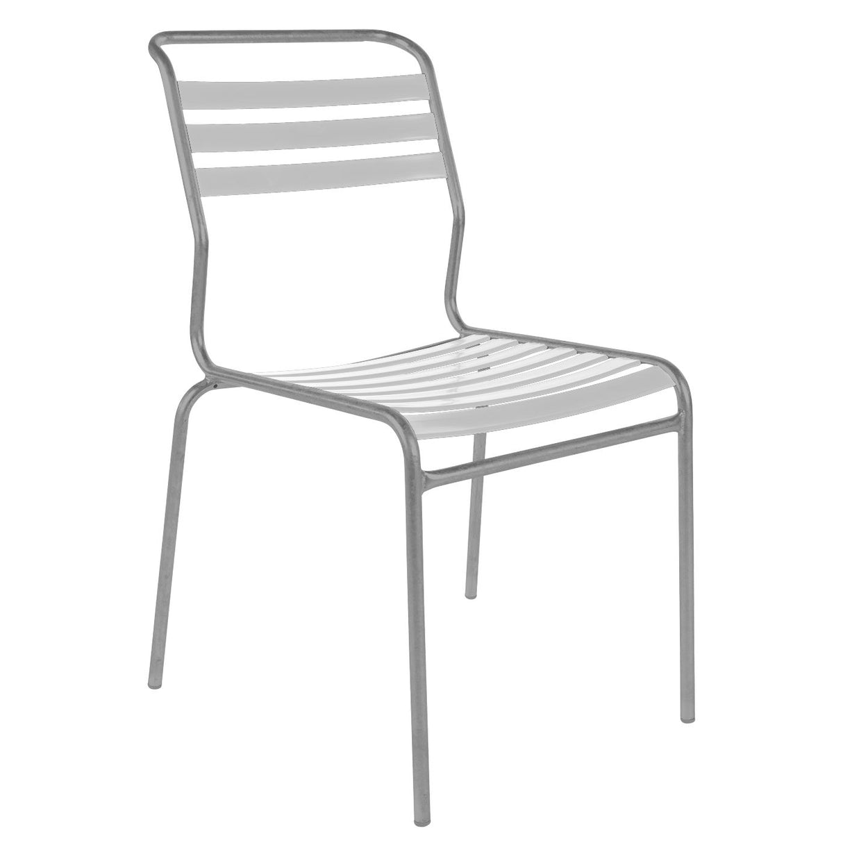 Schaffner Säntis Chaise à lattes Gris Argent 78 Blanc 90