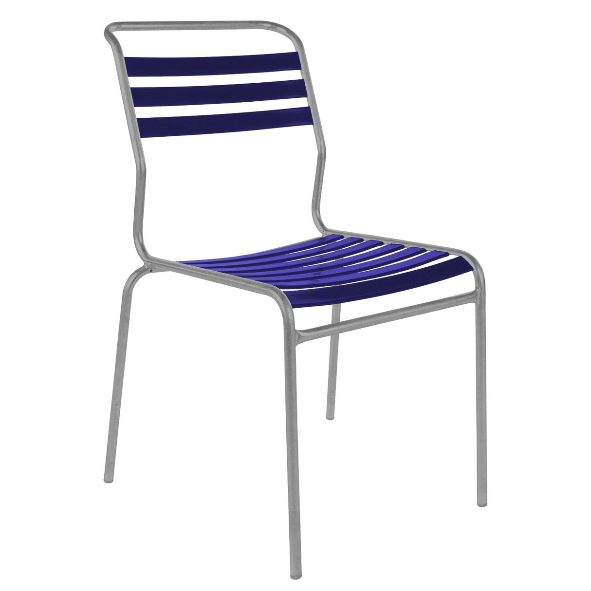 Schaffner Säntis Chaise à lattes Gris Argent 78 Bleu 53