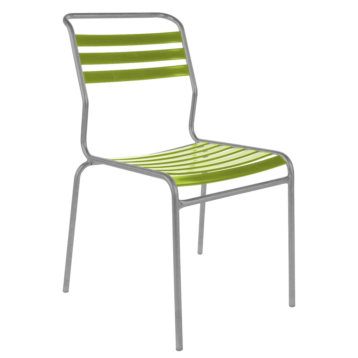 Schaffner Säntis Chaise à lattes Gris Argent 78 Vert Clair 63