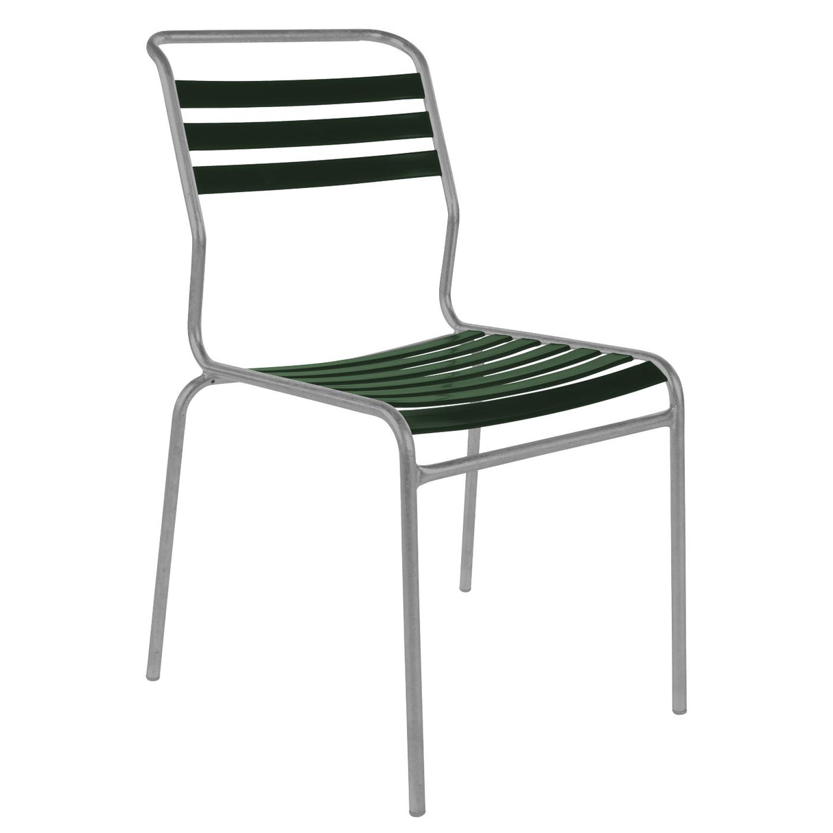 Schaffner Säntis Chaise à lattes Gris Argent 78 Vert sapin 66