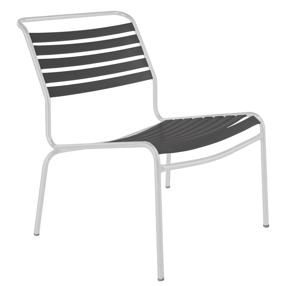 Schaffner Säntis Chaise basse à lattes Blanc 90 Anthracite 77