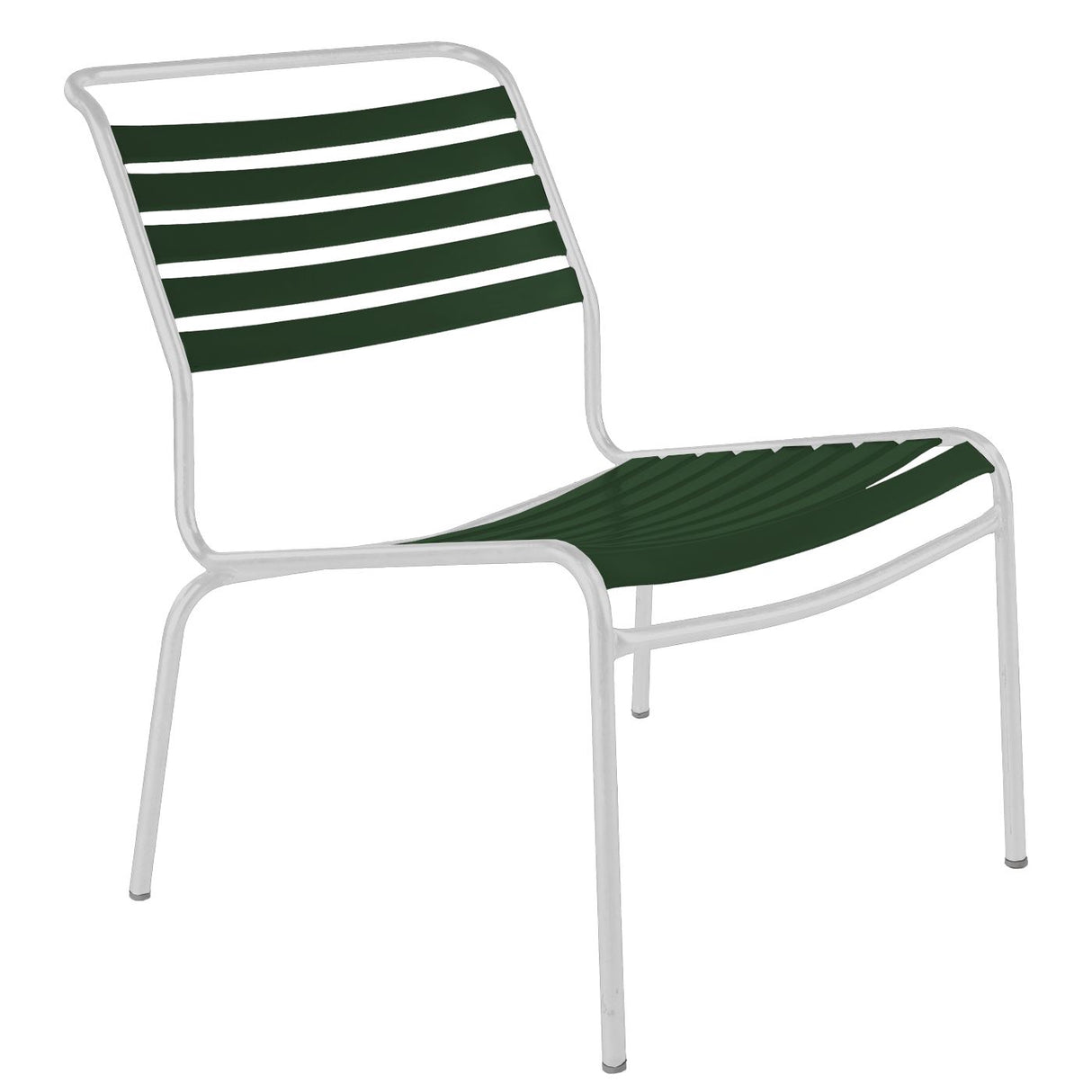 Schaffner Säntis Chaise basse à lattes Blanc 90 Vert sapin 66