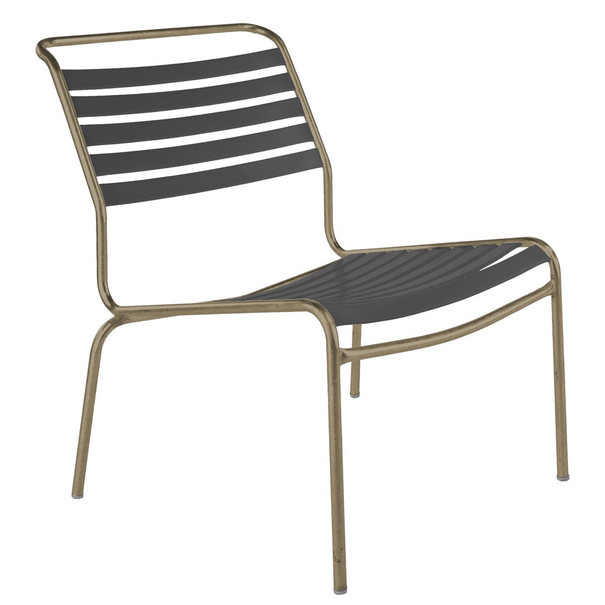 Schaffner Säntis Chaise basse à lattes Champagne 85 Anthracite 77