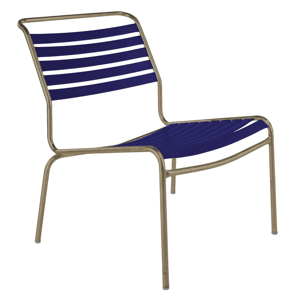 Schaffner Säntis Chaise basse à lattes Champagne 85 Bleu 53
