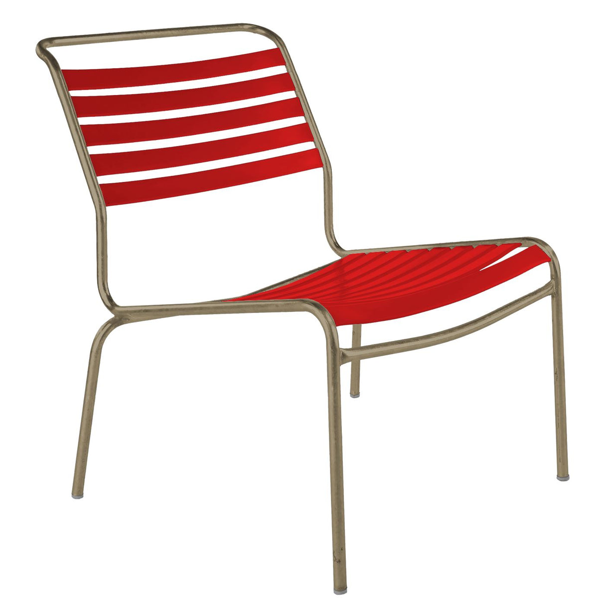 Schaffner Säntis Chaise basse à lattes Champagne 85 Rouge 30
