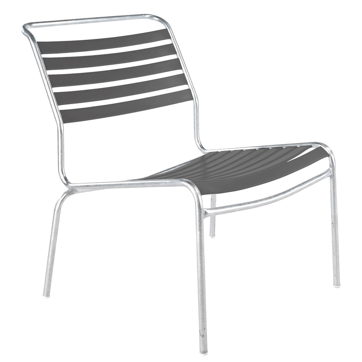 Schaffner Säntis Chaise basse à lattes Galvanisé à chaud 02 Graphite 73