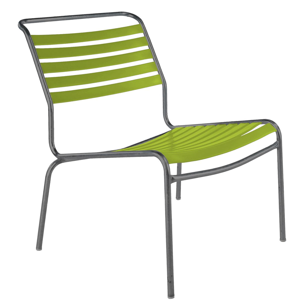 Schaffner Säntis Chaise basse à lattes Graphite 73 Vert Clair 63