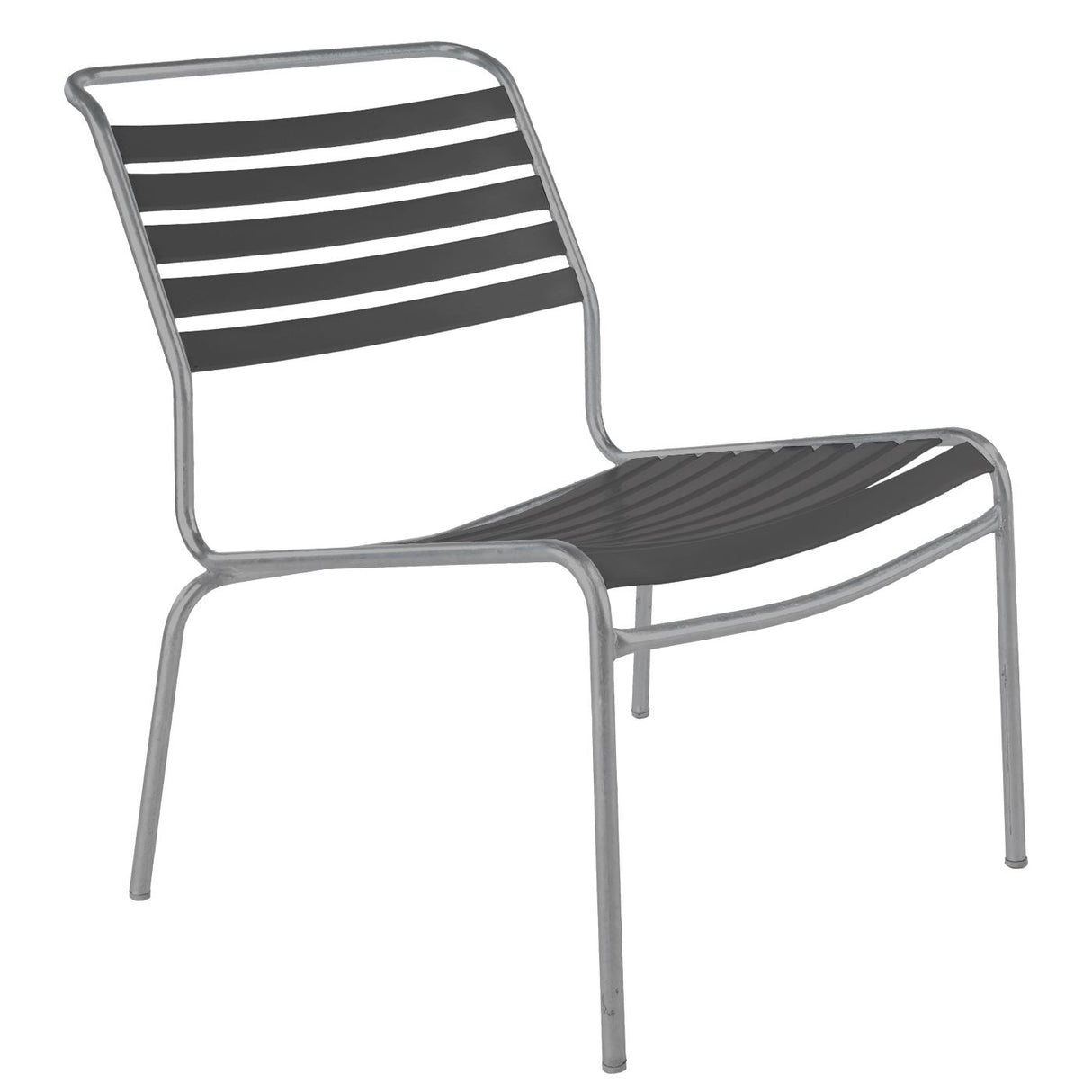Schaffner Säntis Chaise basse à lattes Gris Argent 78 Anthracite 77