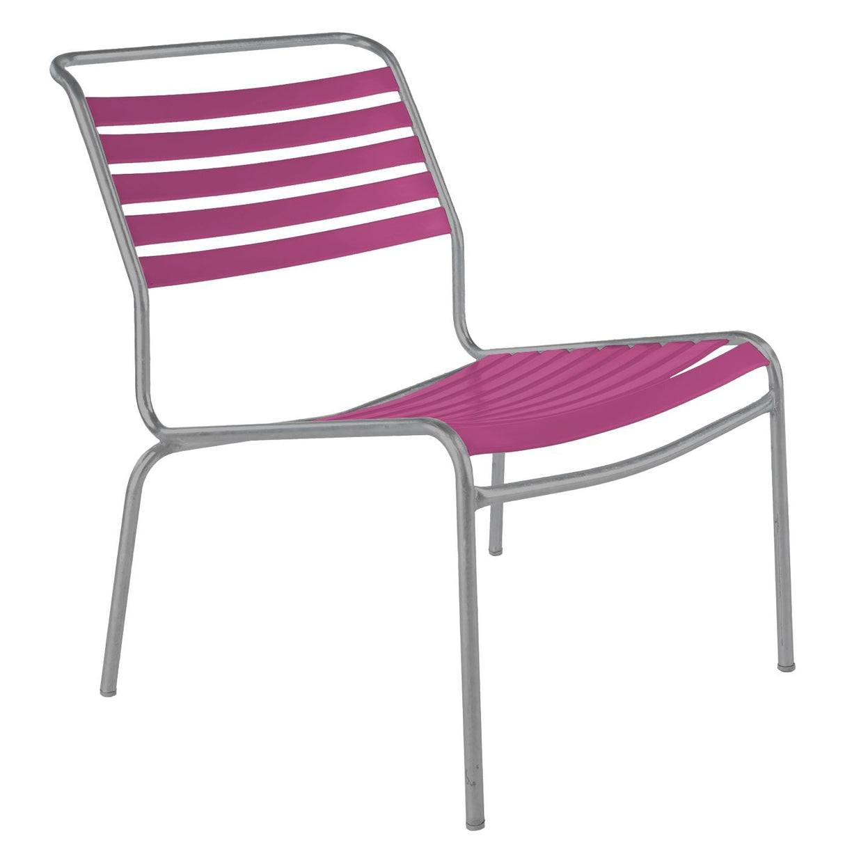 Schaffner Säntis Chaise basse à lattes Gris Argent 78 Rose 41