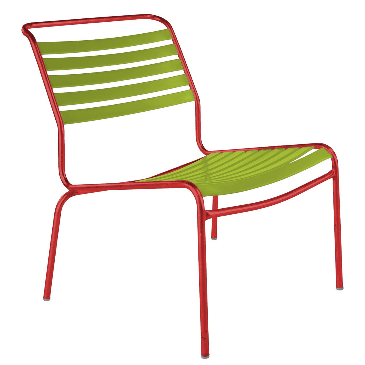 Schaffner Säntis Chaise basse à lattes Rouge 30 Vert Clair 63