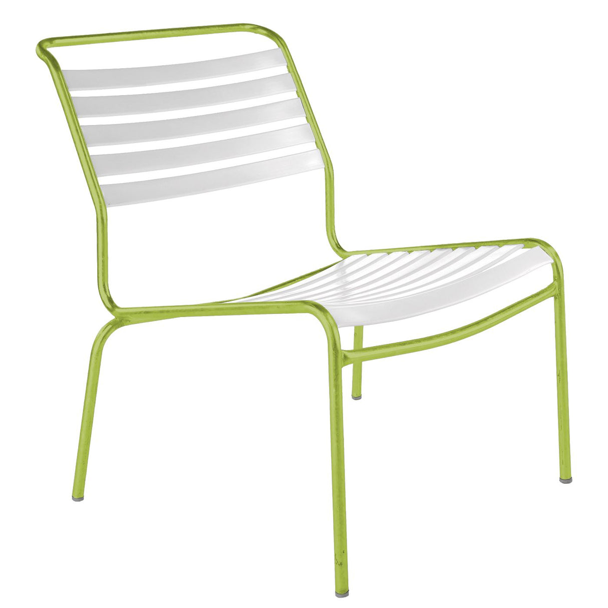 Schaffner Säntis Chaise basse à lattes Vert Clair 63 Blanc 90
