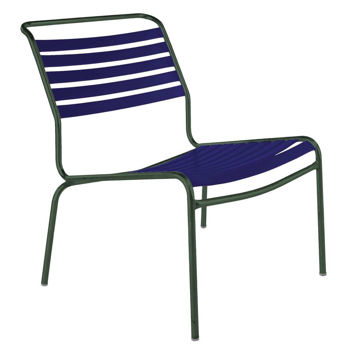Schaffner Säntis Chaise basse à lattes Vert Sapin 66 Bleu 53