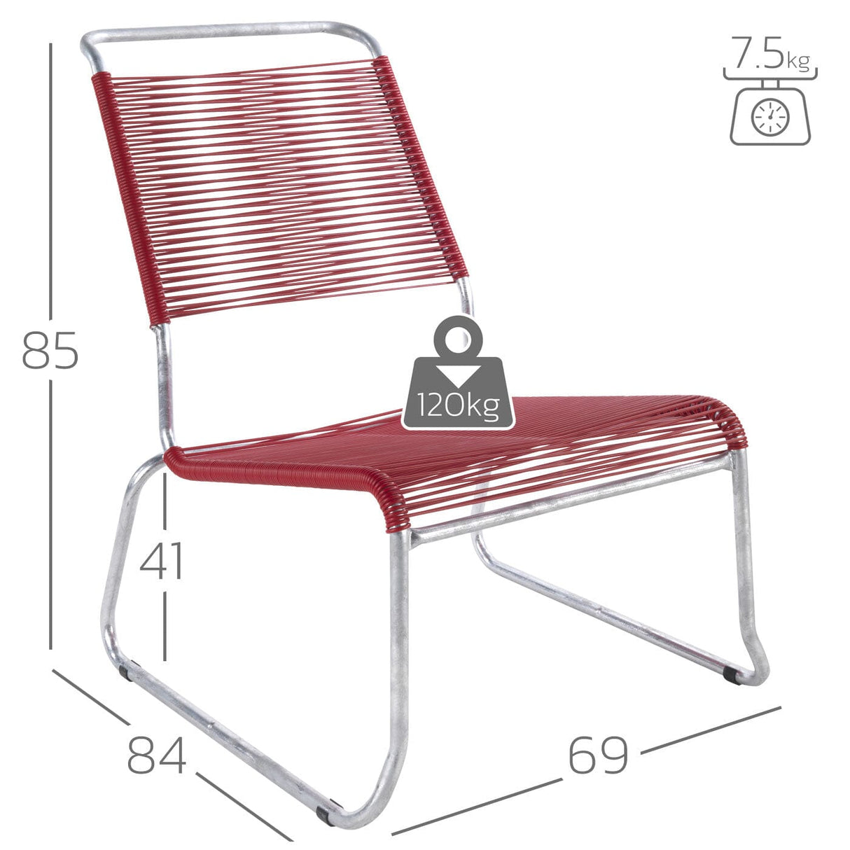 Schaffner Säntis Chaise basse haut dossier luge Spaghetti