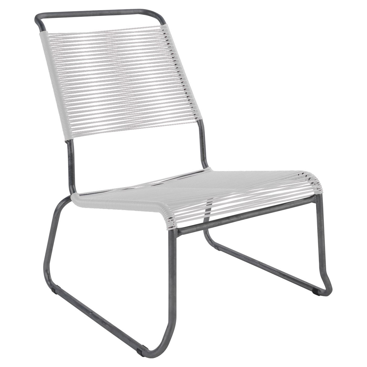 Schaffner Säntis Chaise basse haut dossier luge Spaghetti Anthracite 77 Blanc 90