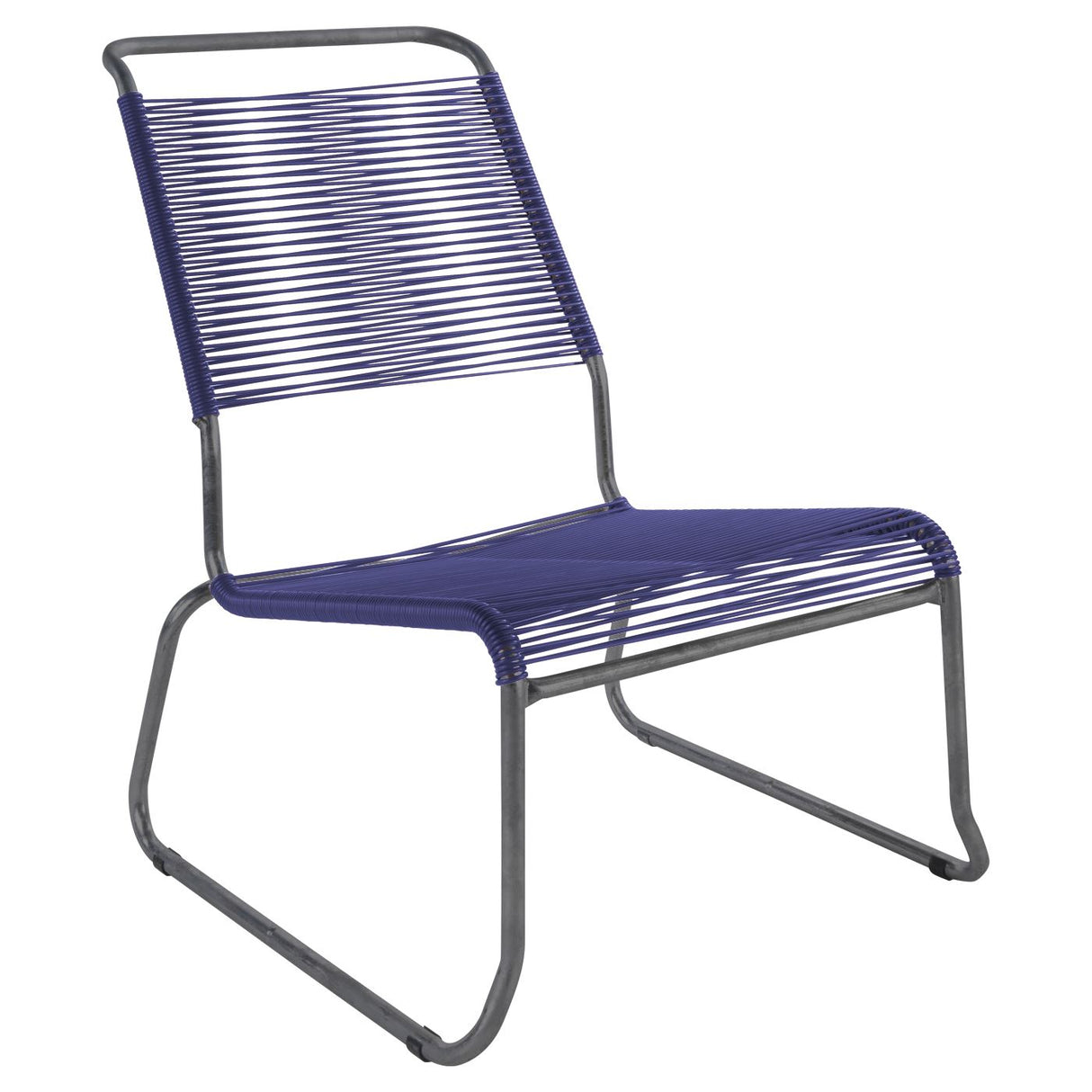 Schaffner Säntis Chaise basse haut dossier luge Spaghetti Anthracite 77 Bleu 53