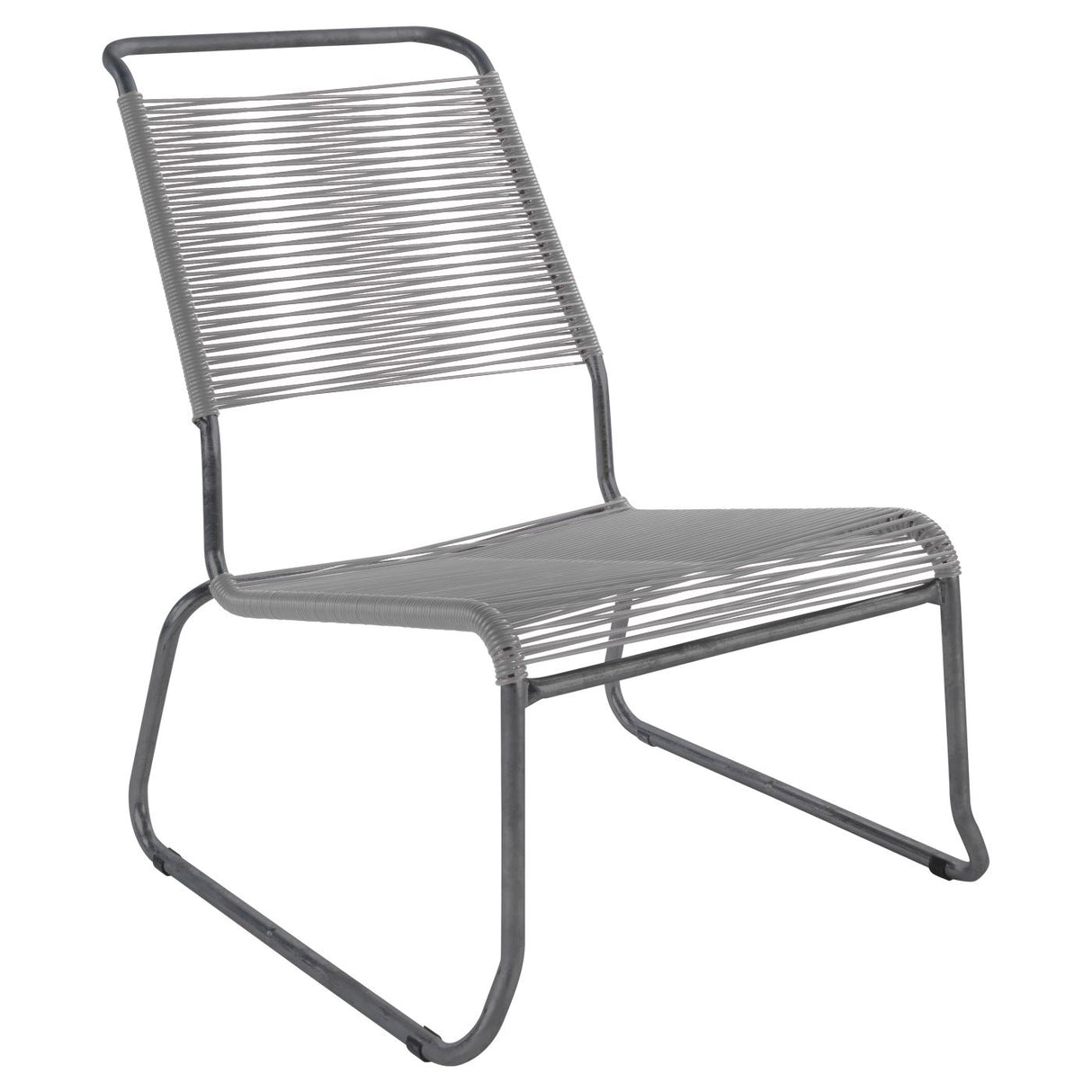 Schaffner Säntis Chaise basse haut dossier luge Spaghetti Anthracite 77 Gris Argent 78