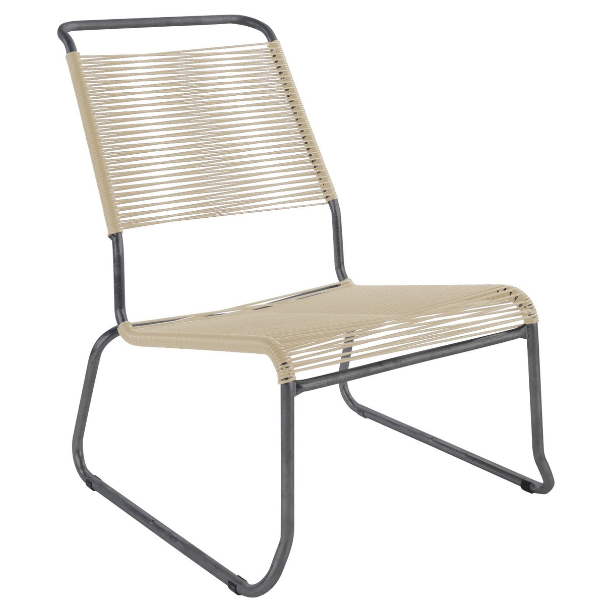 Schaffner Säntis Chaise basse haut dossier luge Spaghetti Anthracite 77 Sable pastel 15