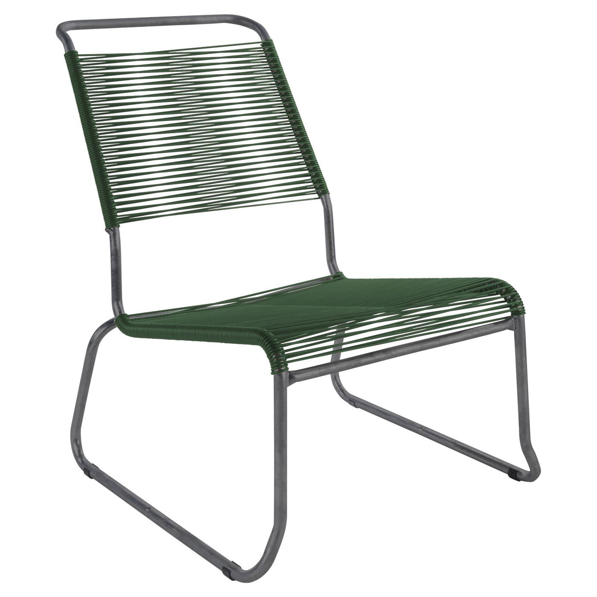Schaffner Säntis Chaise basse haut dossier luge Spaghetti Anthracite 77 Vert Sapin 66