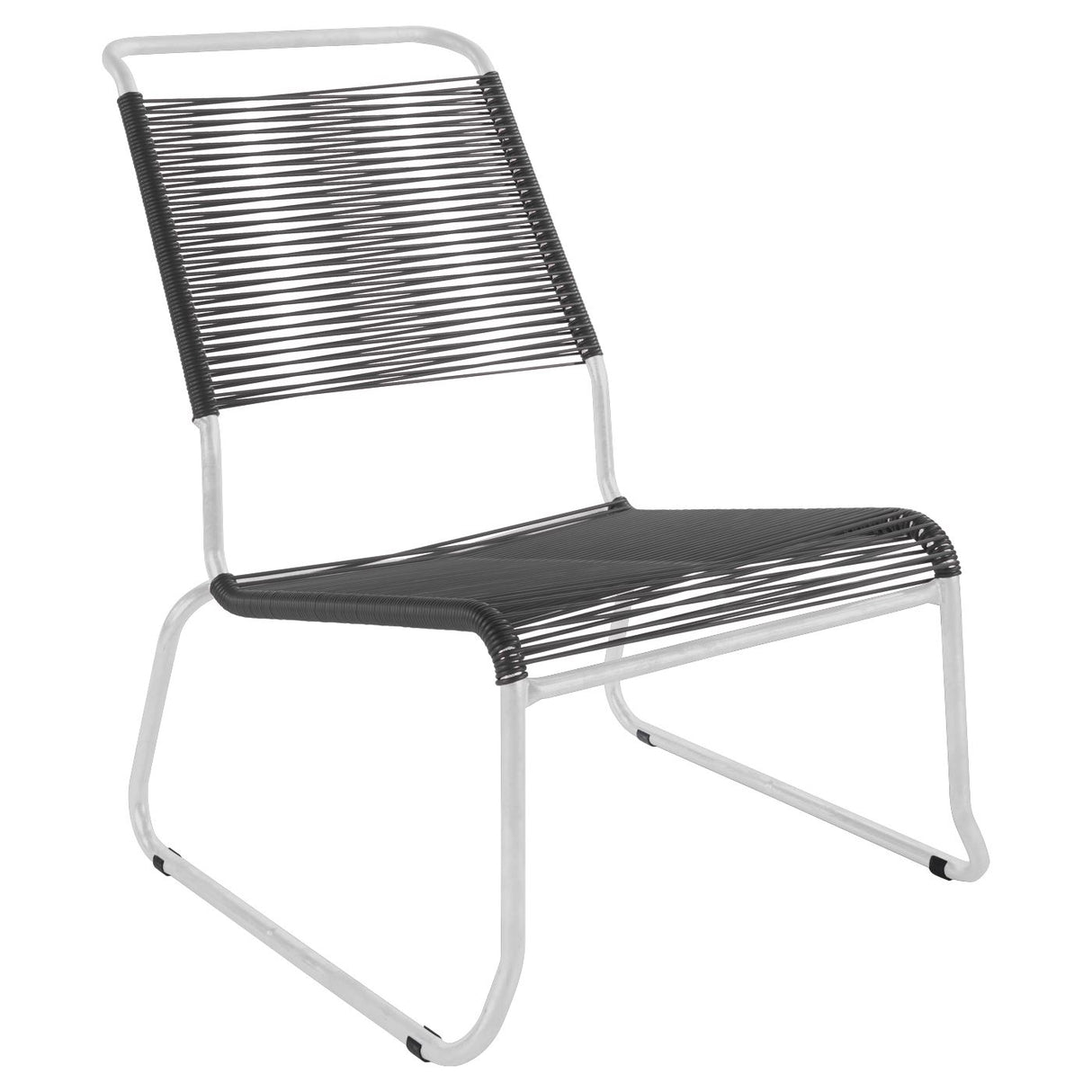 Schaffner Säntis Chaise basse haut dossier luge Spaghetti Blanc 90 Anthracite 77