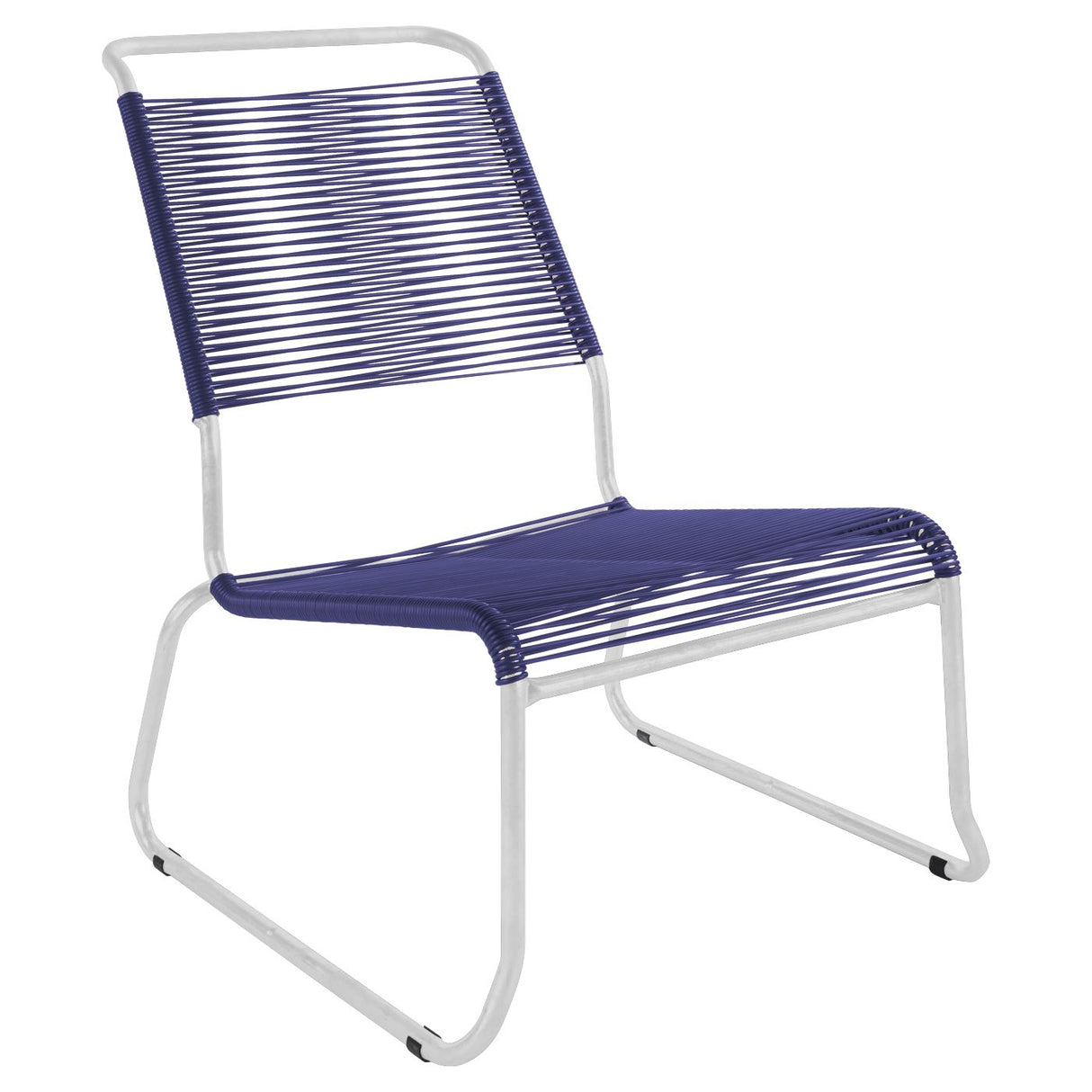 Schaffner Säntis Chaise basse haut dossier luge Spaghetti Blanc 90 Bleu 53